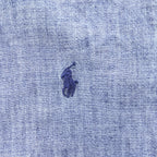 Ralph Lauren 長袖シャンブレーシャツ L インディゴ ブルー SLIM FIT ボタンダウン