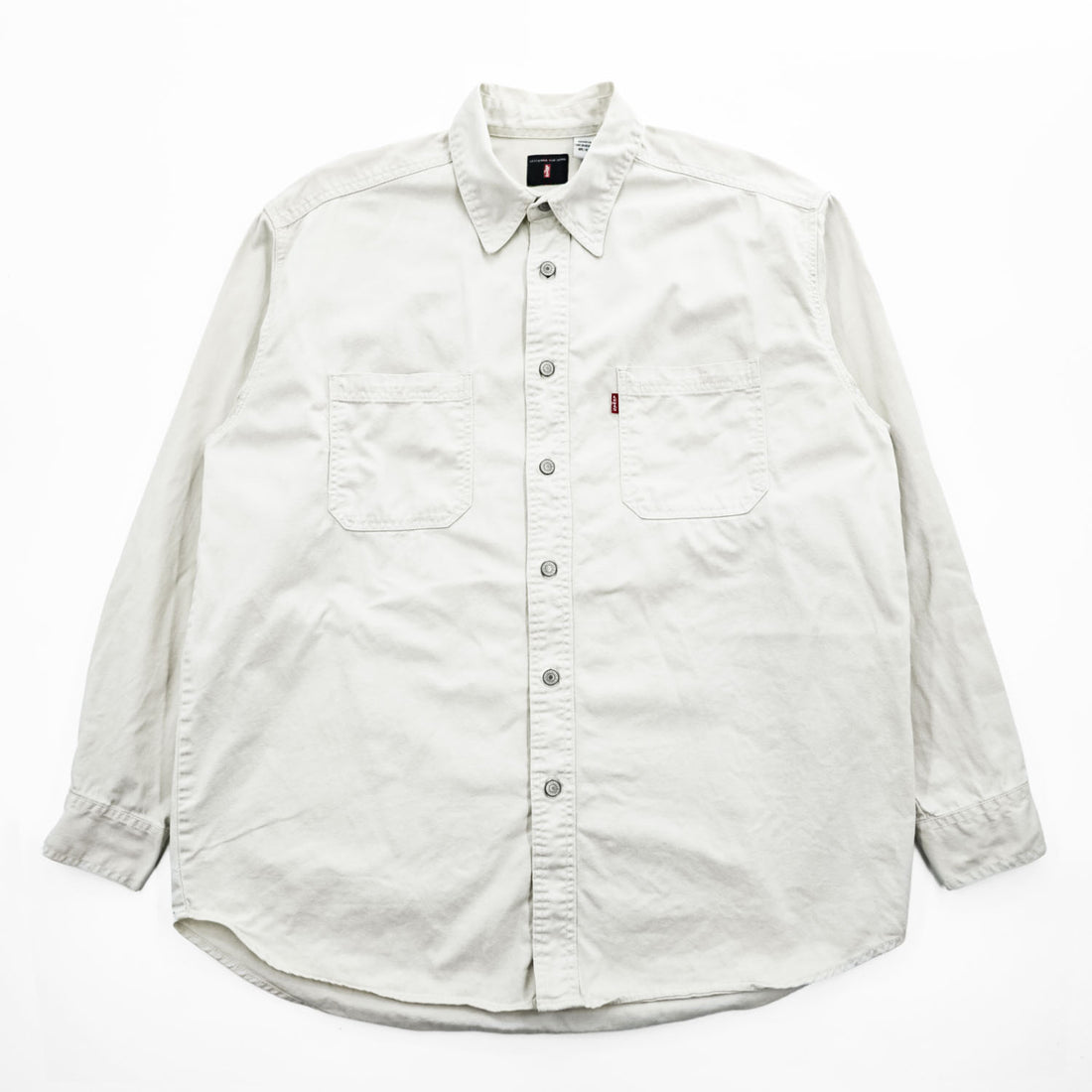 Levi's RED TAB JEANS 長袖デニムワークシャツ M ホワイト メタルボタン ダブルポケット 60560-1309
