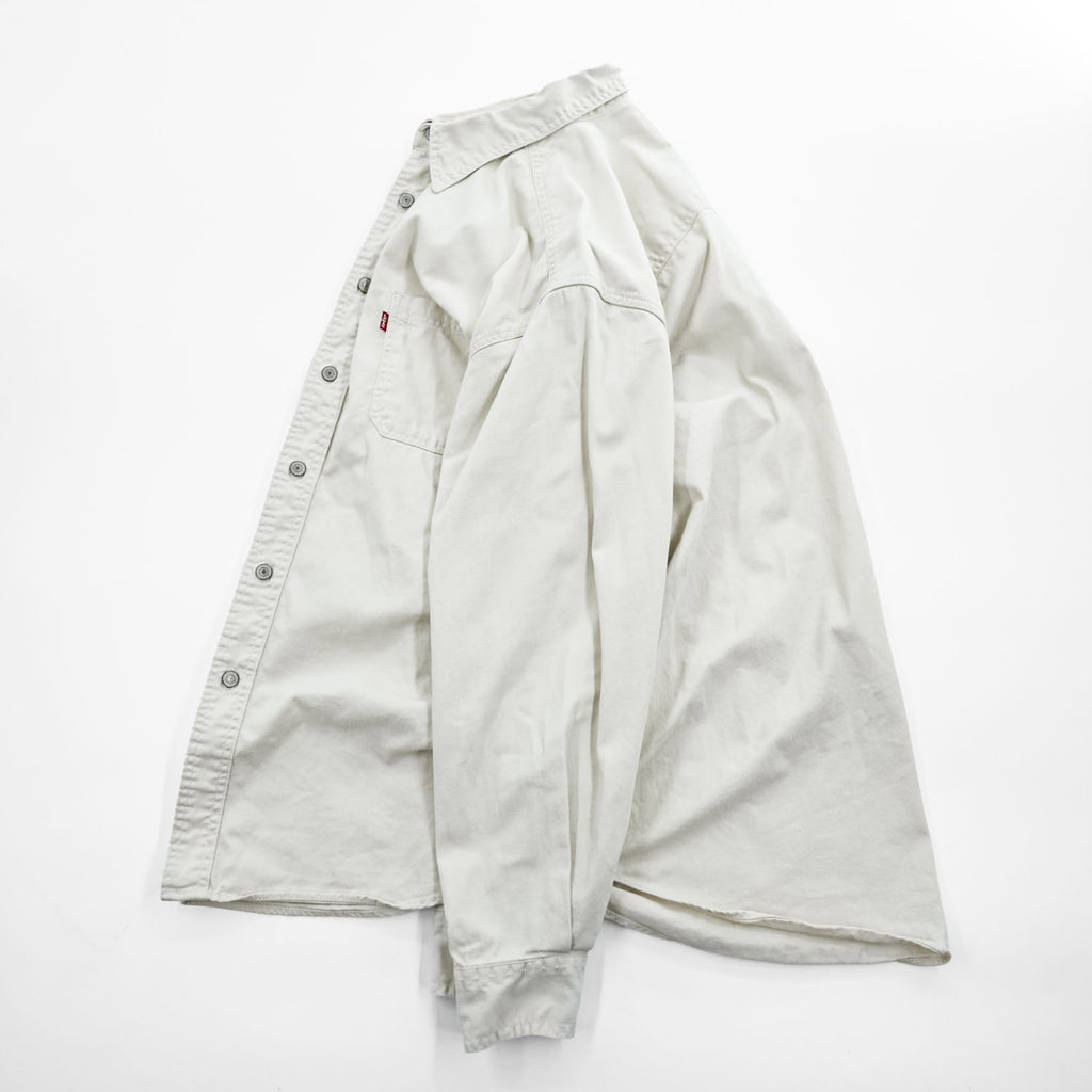 Levi's RED TAB JEANS 長袖デニムワークシャツ M ホワイト メタルボタン ダブルポケット 60560-1309