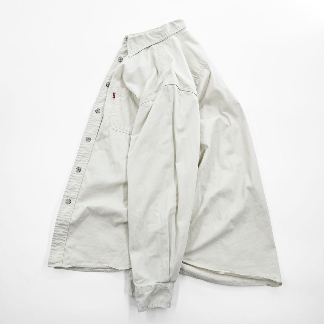 Levi's RED TAB JEANS 長袖デニムワークシャツ M ホワイト メタルボタン ダブルポケット 60560-1309