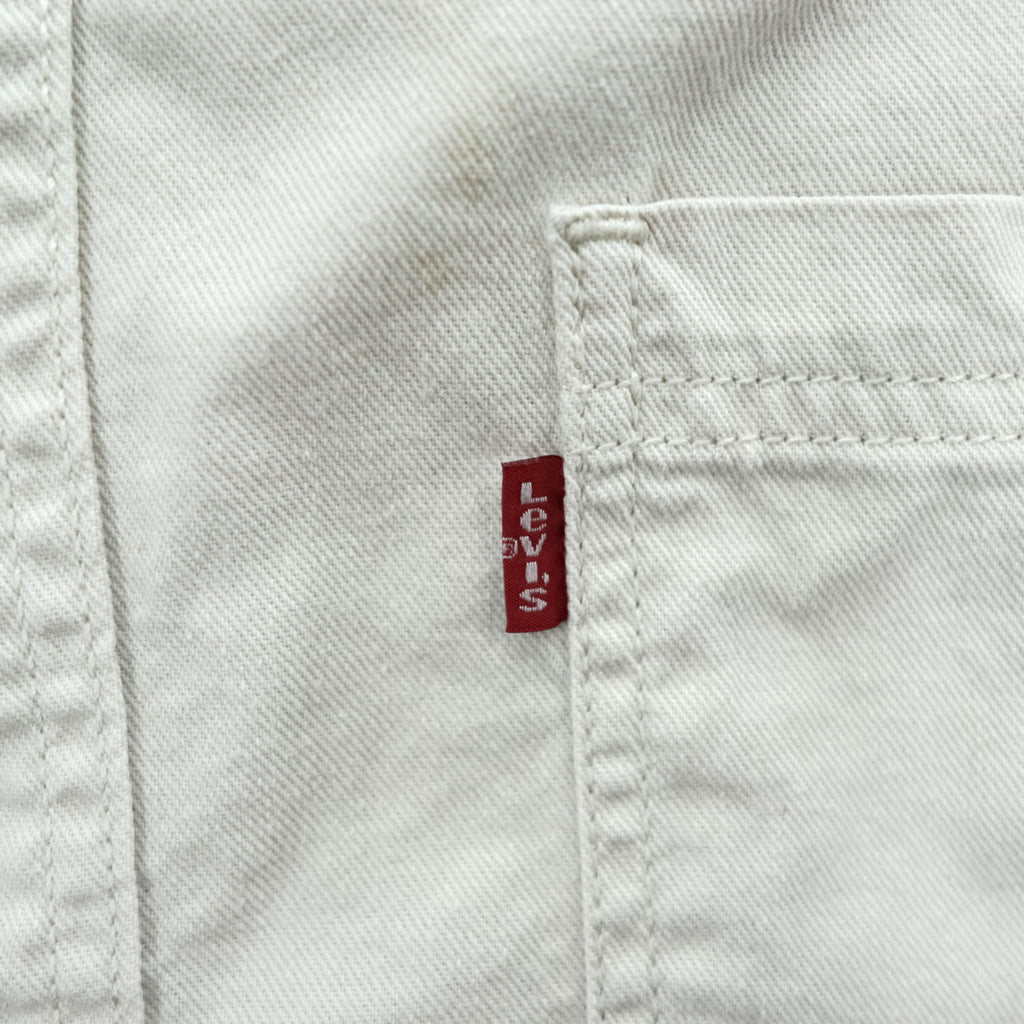 Levi's RED TAB JEANS 長袖デニムワークシャツ M ホワイト メタルボタン ダブルポケット 60560-1309