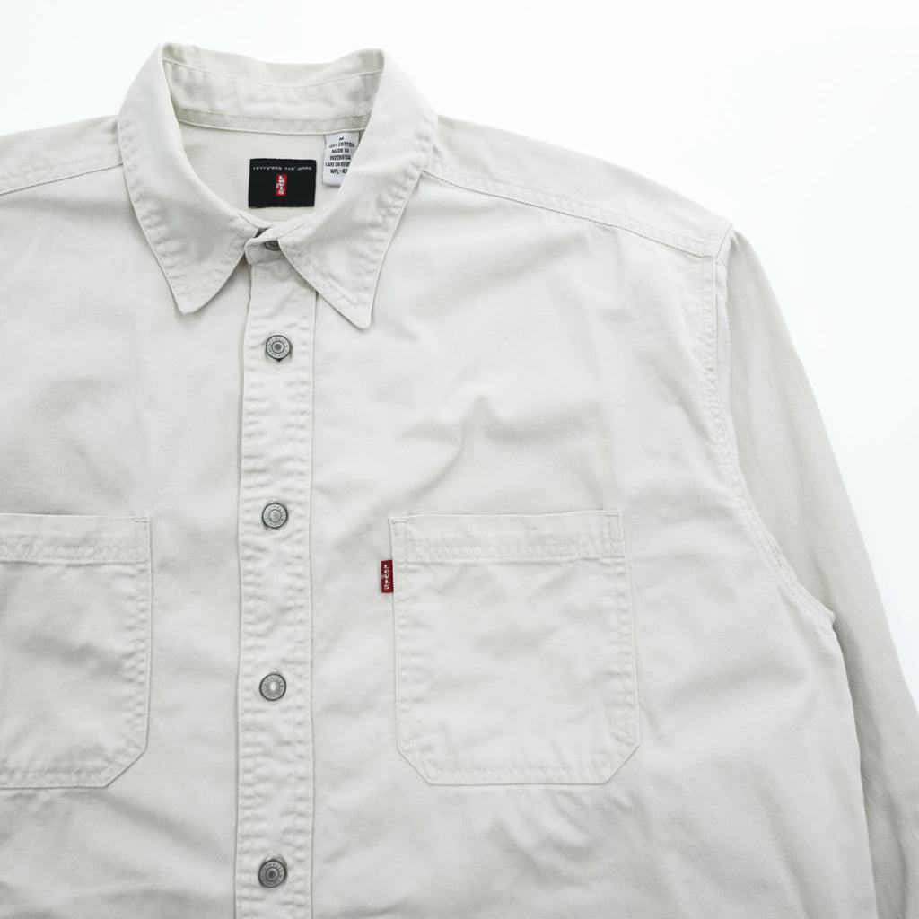 Levi's RED TAB JEANS 長袖デニムワークシャツ M ホワイト メタルボタン ダブルポケット 60560-1309