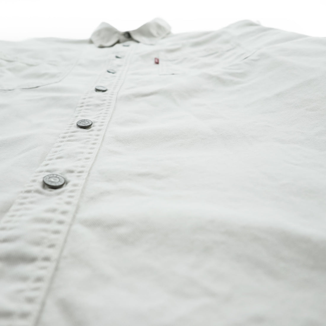 Levi's RED TAB JEANS 長袖デニムワークシャツ M ホワイト メタルボタン ダブルポケット 60560-1309