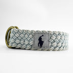 Polo Ralph Lauren 編み込み ダブルリング ベルト ライトブルー 真鍮 ゴールド