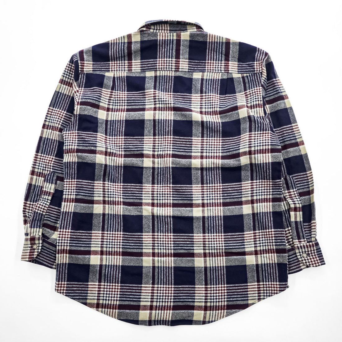 PENDLETON USA製 100%バージンウール 長袖 シャツ M ネイビー チェック ボタンダウン 胸ポケット