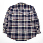 PENDLETON USA製 100%バージンウール 長袖 シャツ M ネイビー チェック ボタンダウン 胸ポケット