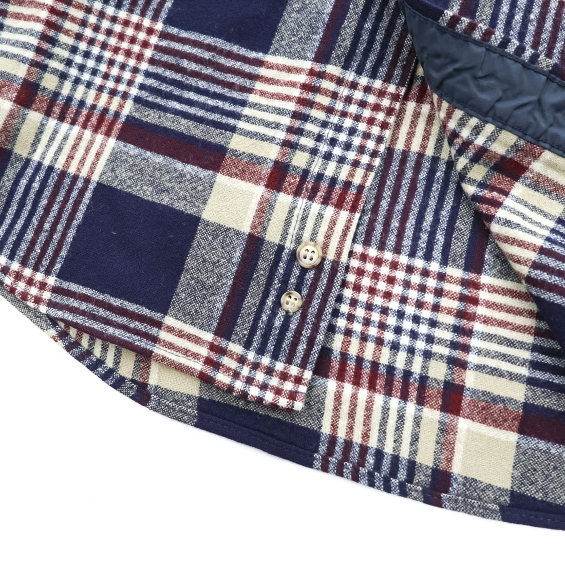 PENDLETON USA製 100%バージンウール 長袖 シャツ M ネイビー チェック ボタンダウン 胸ポケット