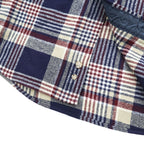 PENDLETON USA製 100%バージンウール 長袖 シャツ M ネイビー チェック ボタンダウン 胸ポケット