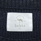bukht 日本製 コットン 和紙 レーヨン クルーネックニット セーター M ネイビー