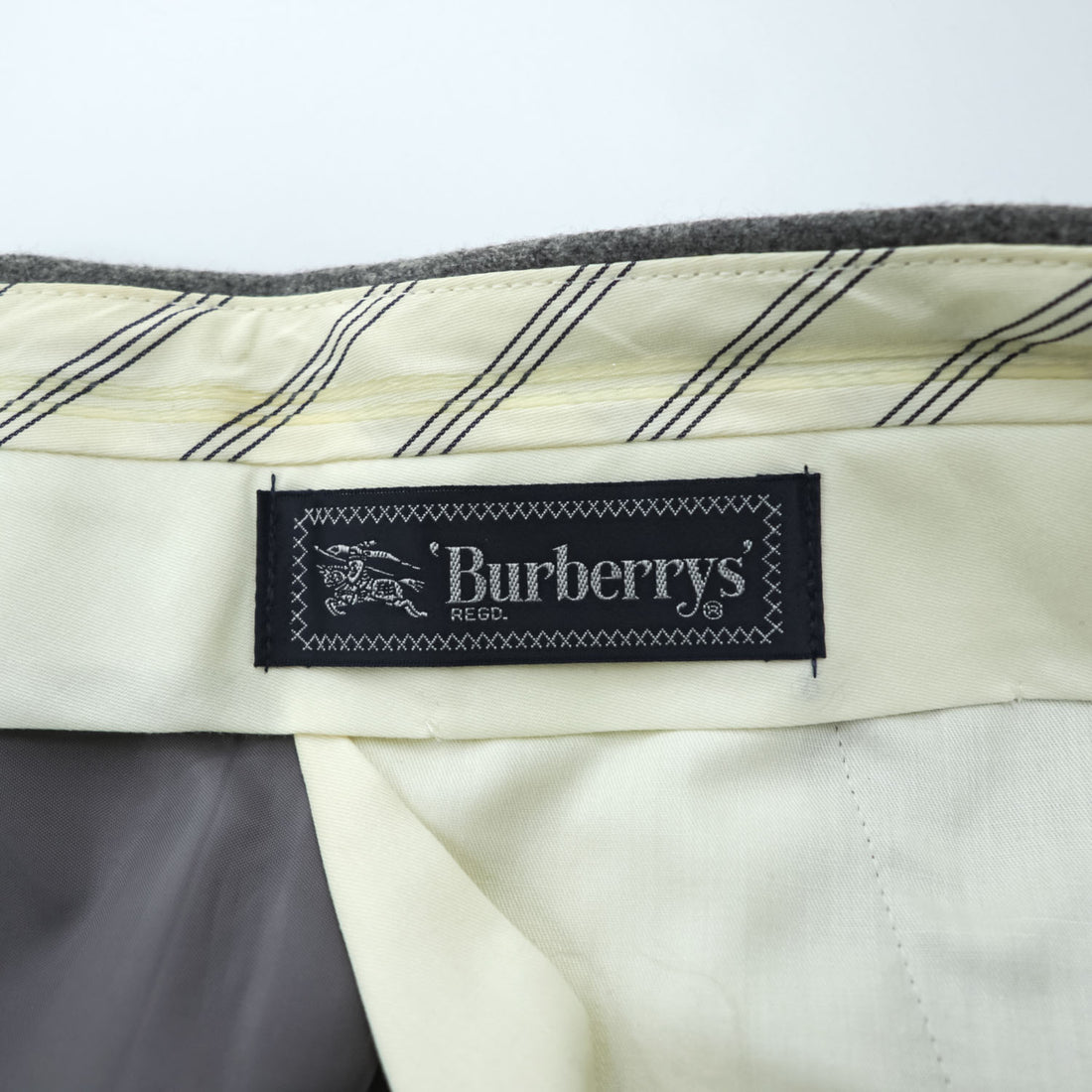 BURBERRY 日本製 90年代 ヴィンテージ 2タック スラックス パンツ M グレー ツイード プリーツ