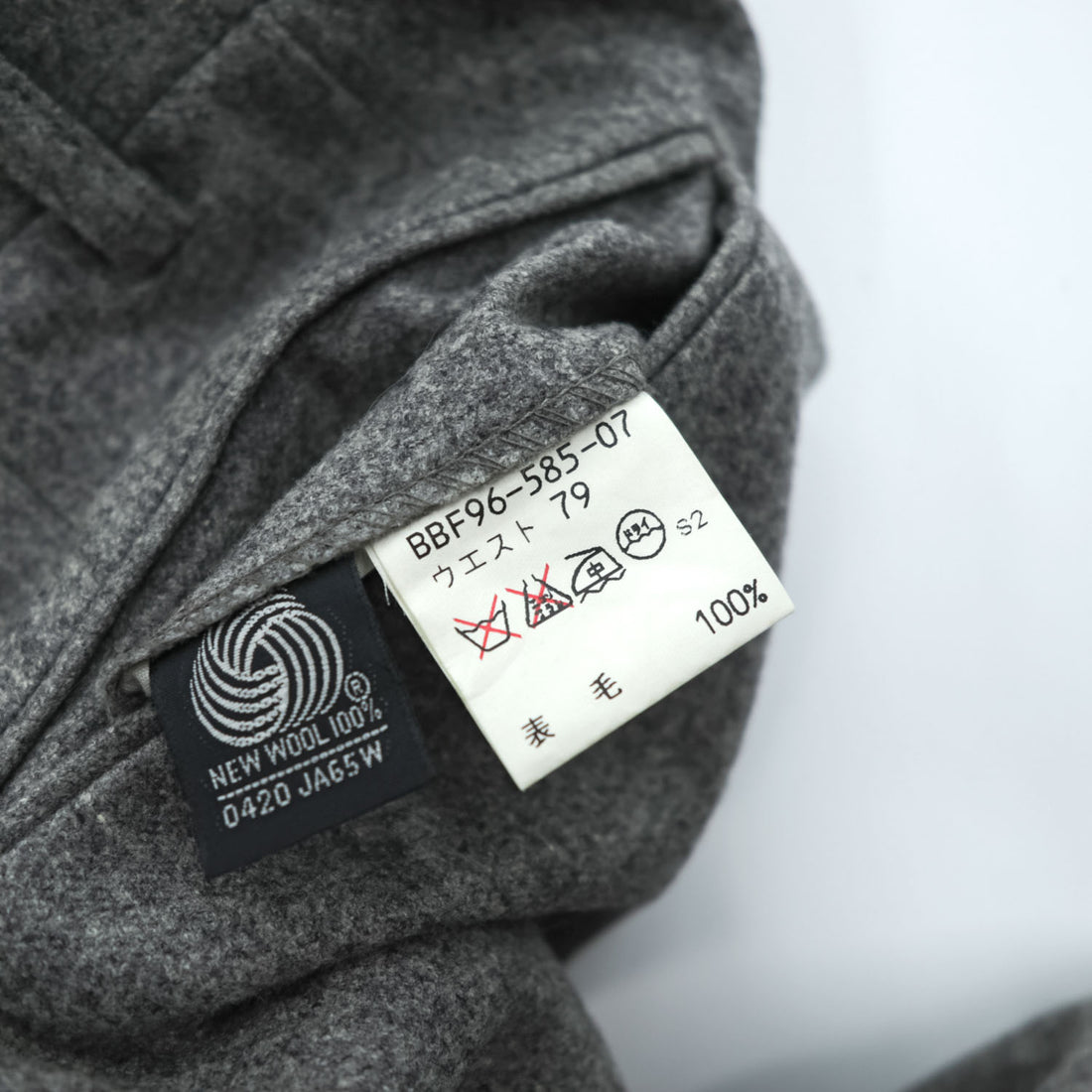BURBERRY 日本製 90年代 ヴィンテージ 2タック スラックス パンツ M グレー ツイード プリーツ
