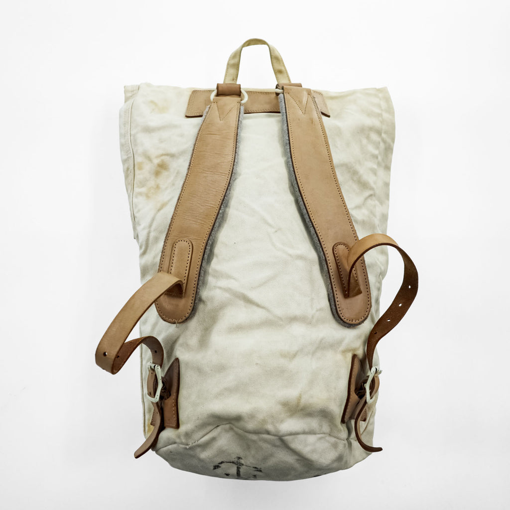 PORTER ( 吉田カバン ) ミリタリー ダッフルバッグ リュック キャンバス レザー 生成り ステンシル