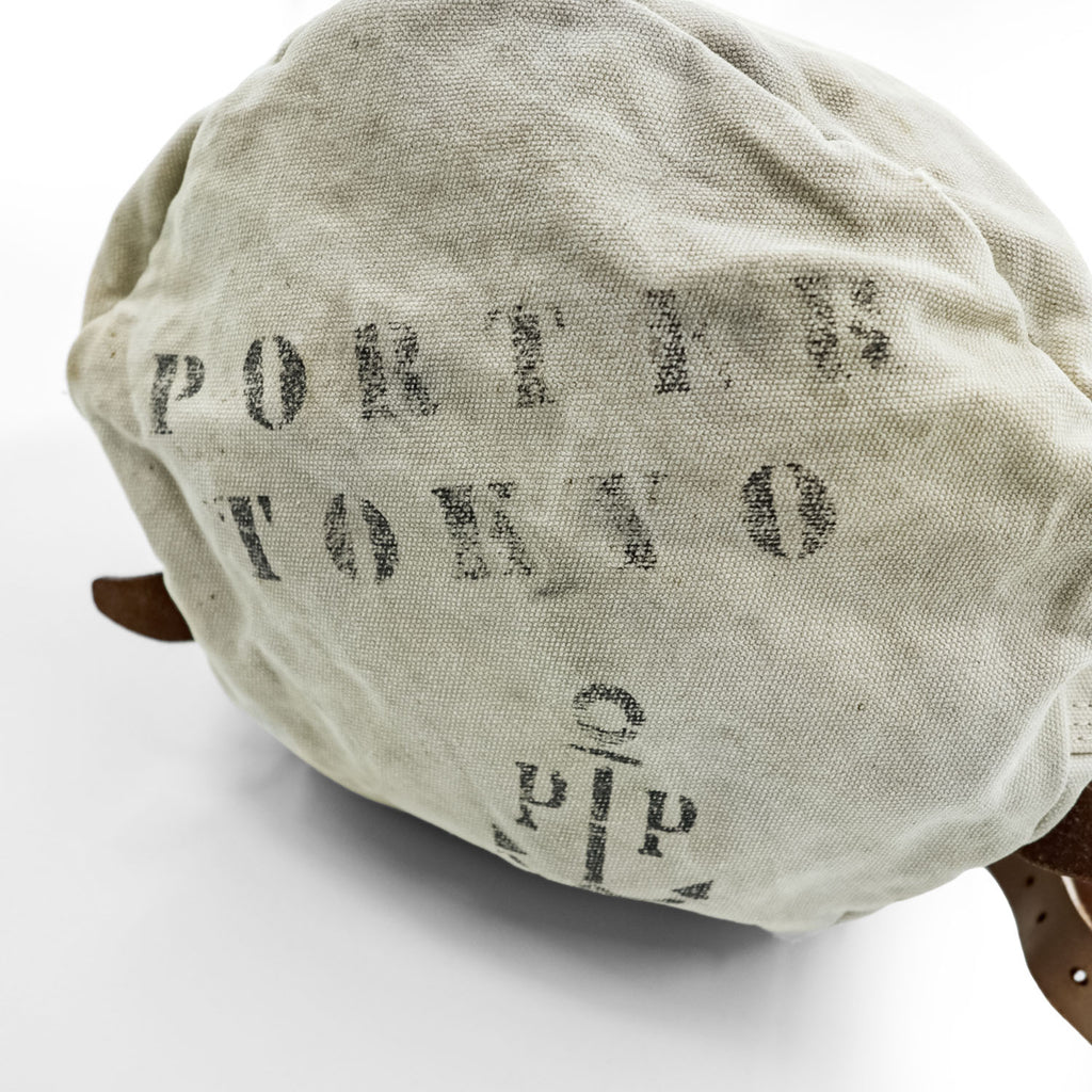 PORTER ( 吉田カバン ) ミリタリー ダッフルバッグ リュック キャンバス レザー 生成り ステンシル