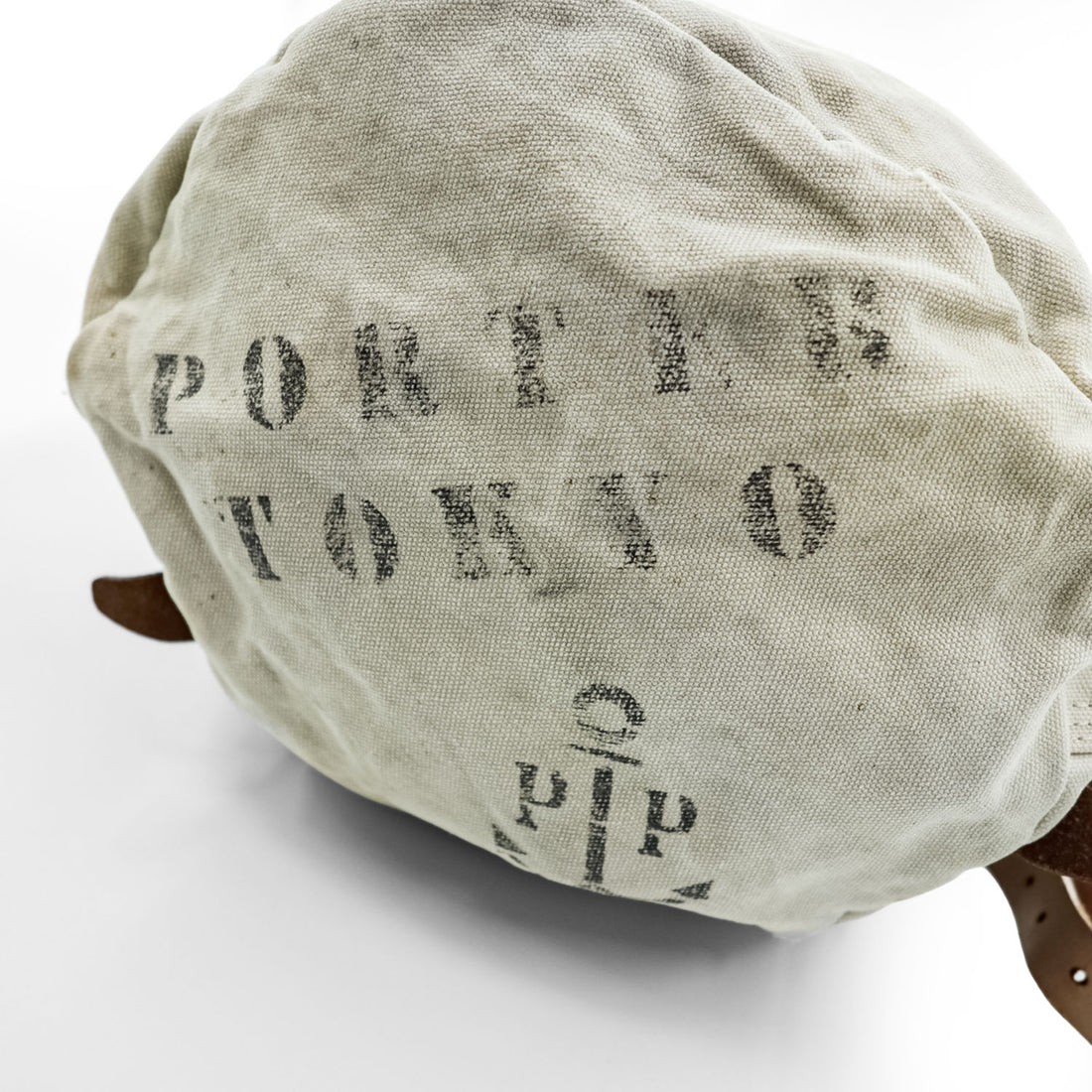 PORTER ( 吉田カバン ) ミリタリー ダッフルバッグ リュック キャンバス レザー 生成り ステンシル