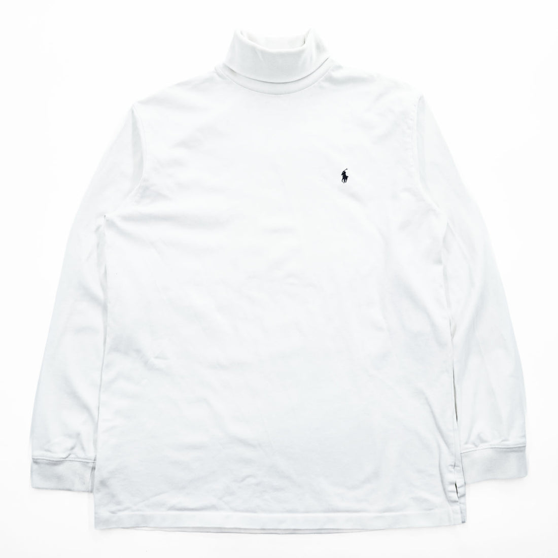 Polo Ralph Lauren 90年代 タートルネック 長袖 ロングスリーブ Tシャツ L ホワイト ポニー刺繍