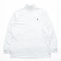 Polo Ralph Lauren 90年代 タートルネック 長袖 ロングスリーブ Tシャツ L ホワイト ポニー刺繍