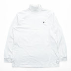 Polo Ralph Lauren 90年代 タートルネック 長袖 ロングスリーブ Tシャツ L ホワイト ポニー刺繍