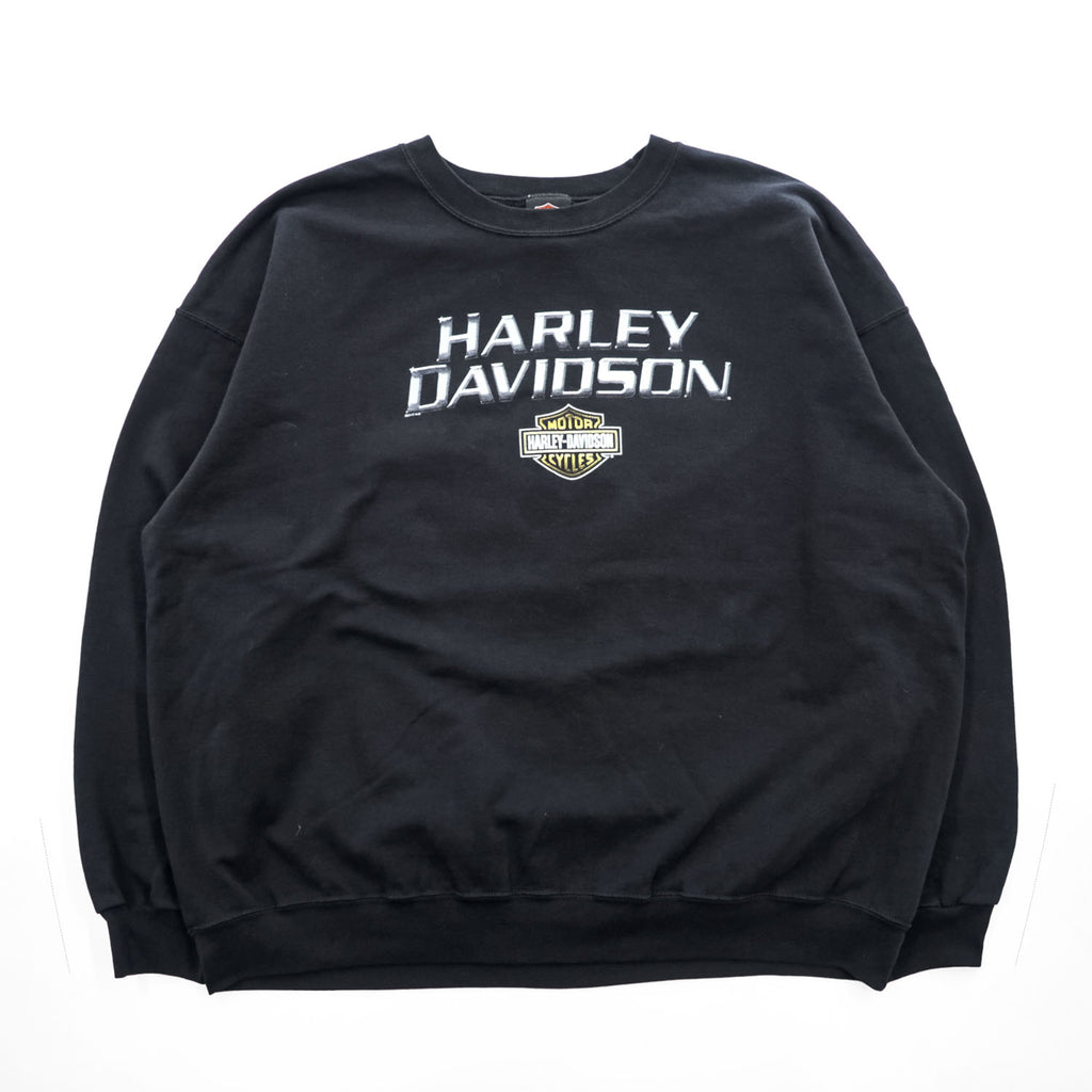 HARLEY DAVIDSON 両面プリント スウェット トレーナー 2XL ブラック ビッグサイズ LOESS HILLS