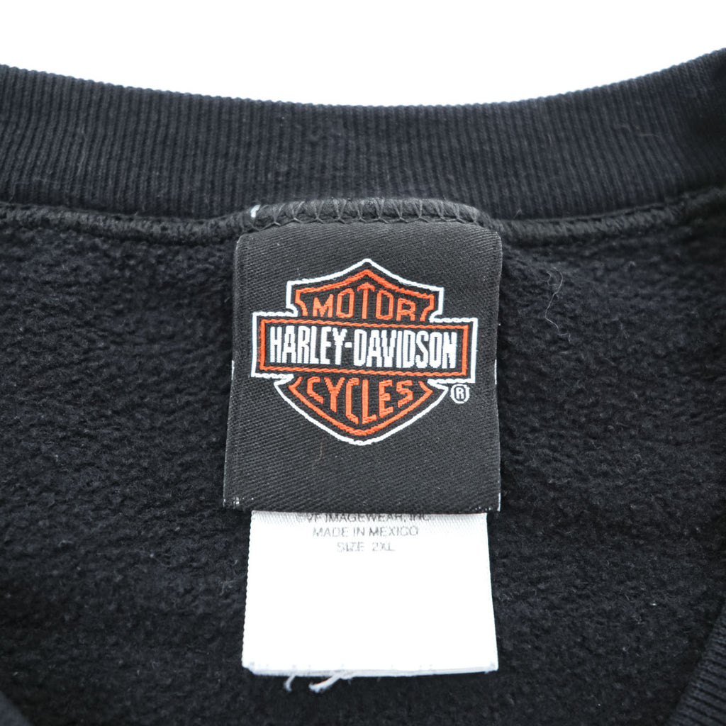 HARLEY DAVIDSON 両面プリント スウェット トレーナー 2XL ブラック ビッグサイズ LOESS HILLS