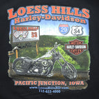 HARLEY DAVIDSON 両面プリント スウェット トレーナー 2XL ブラック ビッグサイズ LOESS HILLS