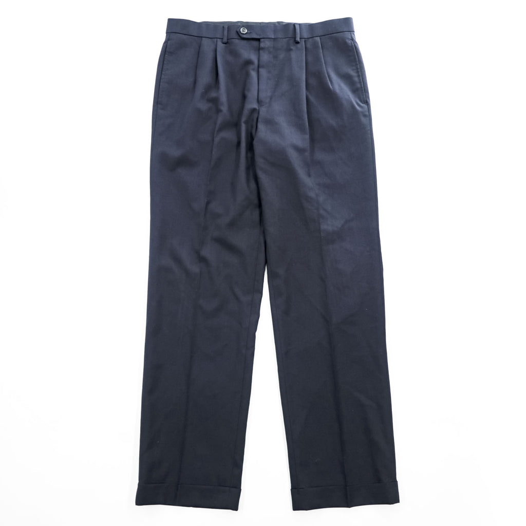 LAUREN RALPH LAUREN 90年代 ヴィンテージ スラックス パンツ L ブラック 2タック プリーツ ダブルカフス