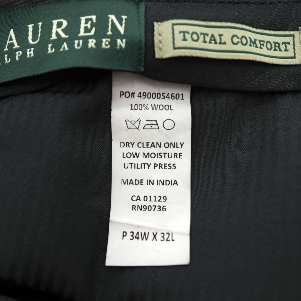 LAUREN RALPH LAUREN 90年代 ヴィンテージ スラックス パンツ L ブラック 2タック プリーツ ダブルカフス