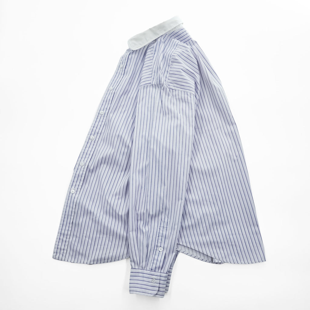 Polo Ralph Lauren 90年代 ヴィンテージ 長袖 シャツ L ホワイト ブルー ストライプ 丸襟