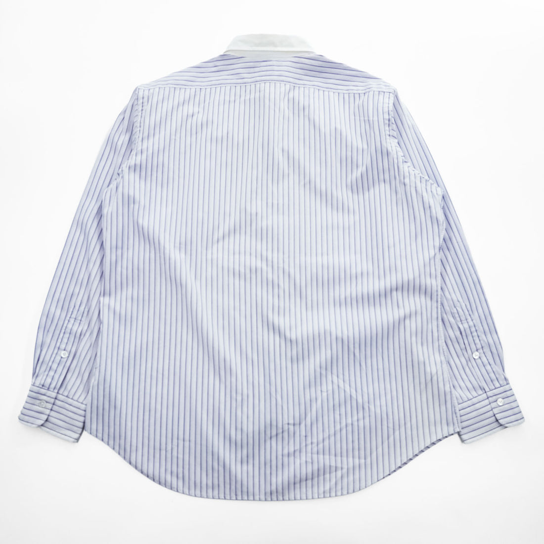 Polo Ralph Lauren 90年代 ヴィンテージ 長袖 シャツ L ホワイト ブルー ストライプ 丸襟