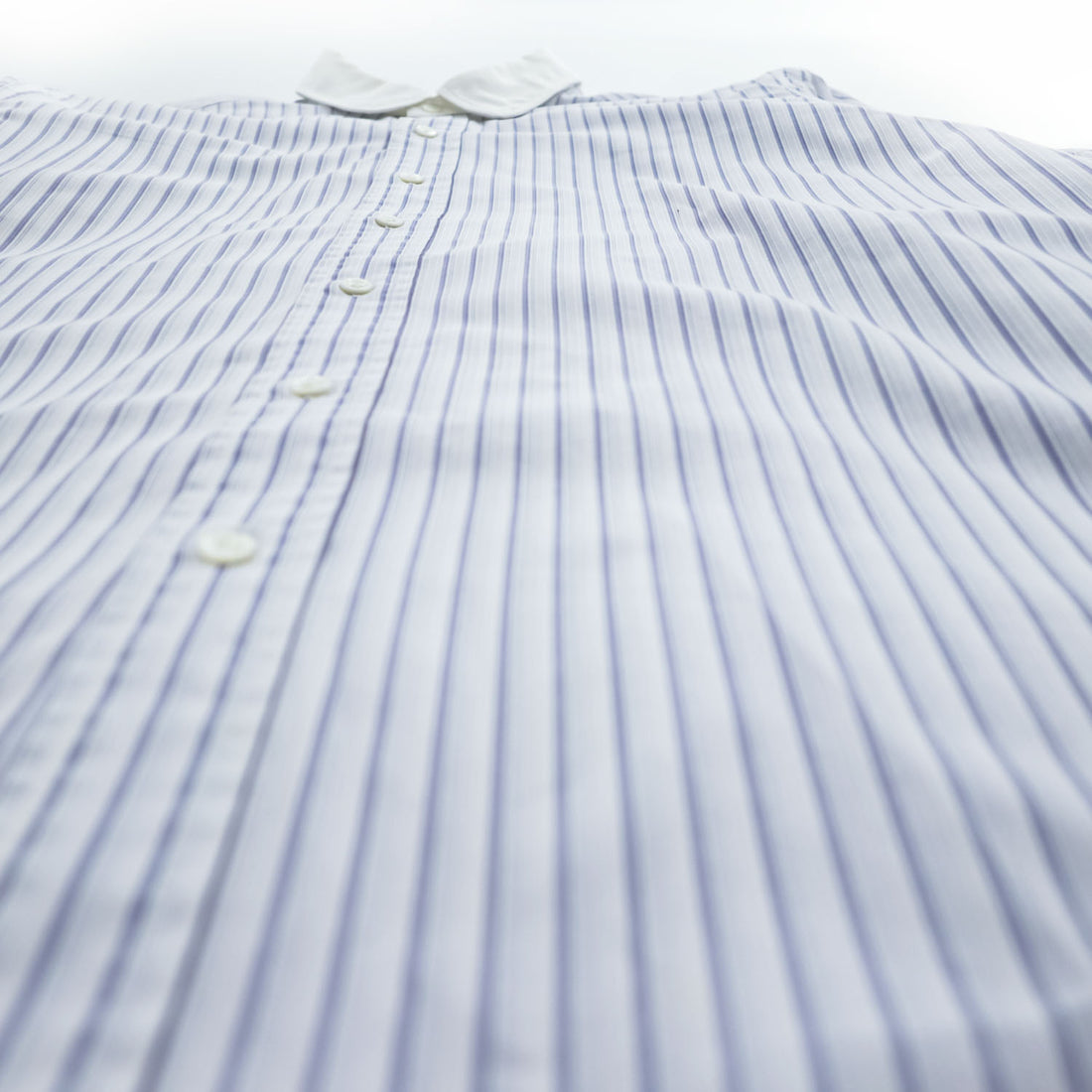 Polo Ralph Lauren 90年代 ヴィンテージ 長袖 シャツ L ホワイト ブルー ストライプ 丸襟