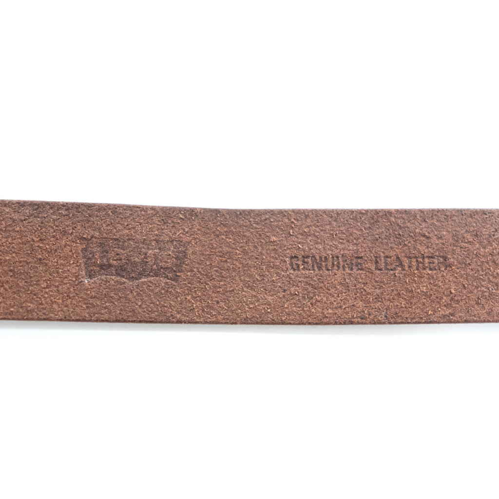 Levi's レザーベルト ブラウン ナロー シルバー ピン バックル