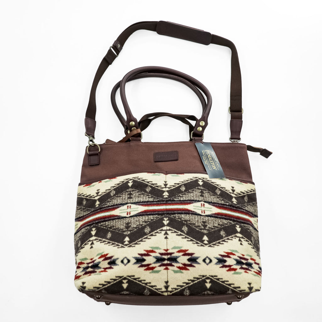 PENDLETON 2Way Tote Shoulder Bag Native Wool Leather Brown Made in Japan