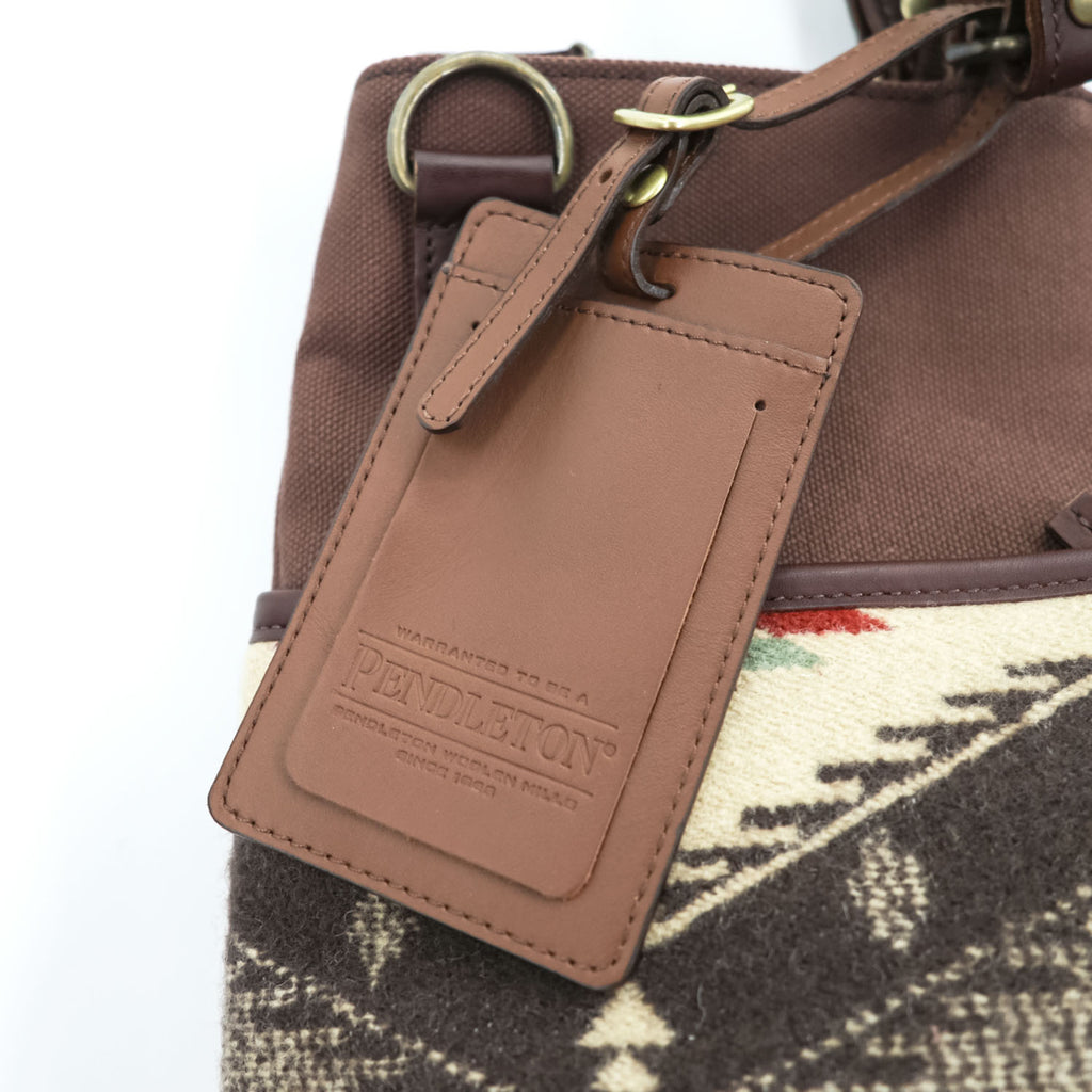 PENDLETON 2Way Tote Shoulder Bag Native Wool Leather Brown Made in Japan