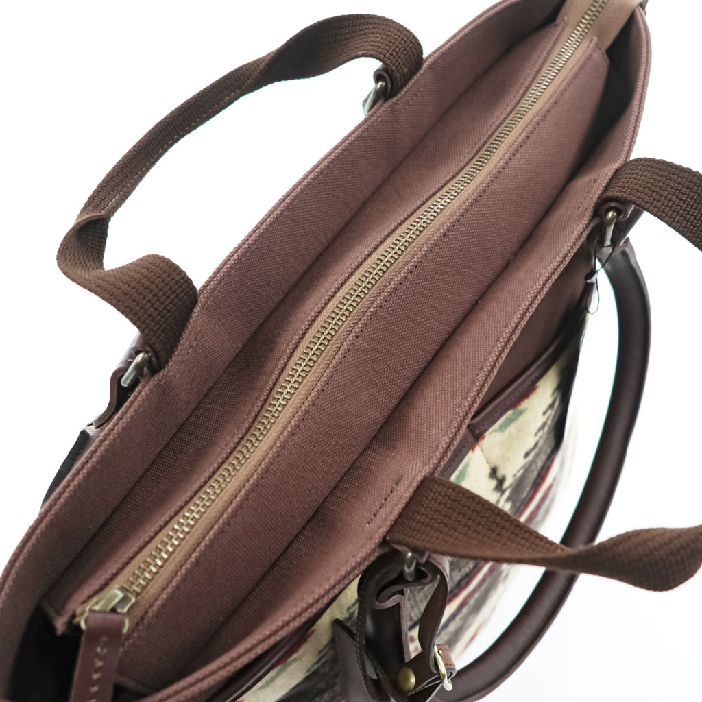 PENDLETON 2Way Tote Shoulder Bag Native Wool Leather Brown Made in Japan