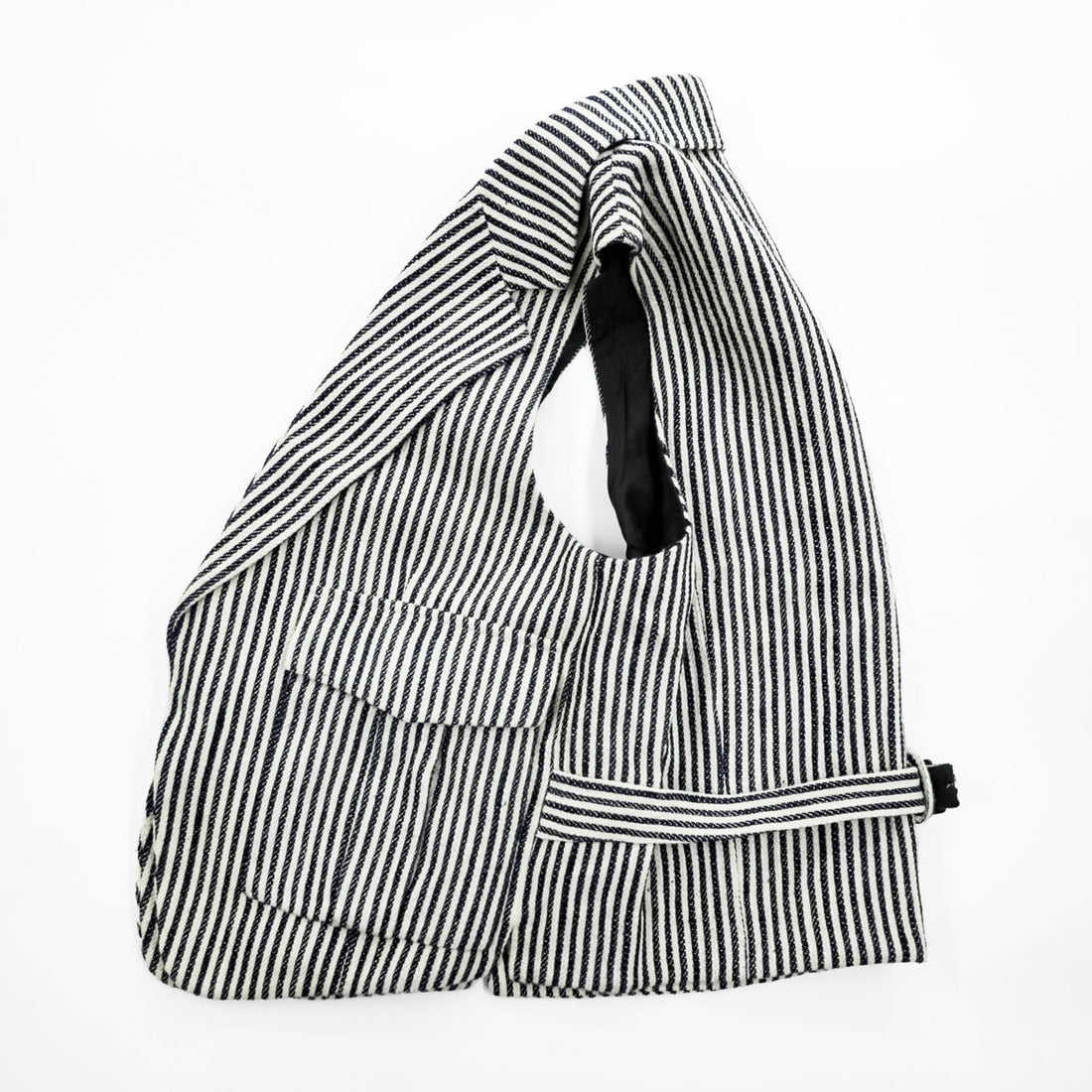 TOMORROWLAND Striped Tailored Vest Gilet Cotton Paper Blend Size M Japan