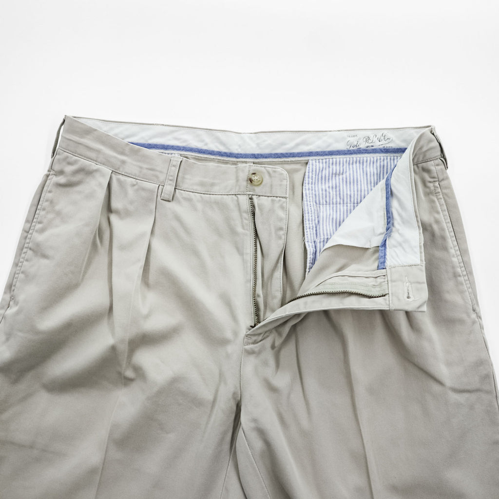 Polo Ralph Lauren Classic Fit Pleated Chino Trousers Beige 35/30