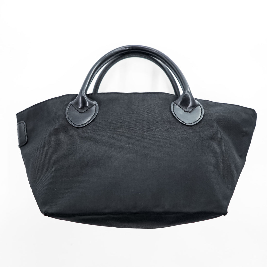 Herve Chapelier Vintage ND Line Leather Handle Boat Tote S Black Nylon Sheep Tag