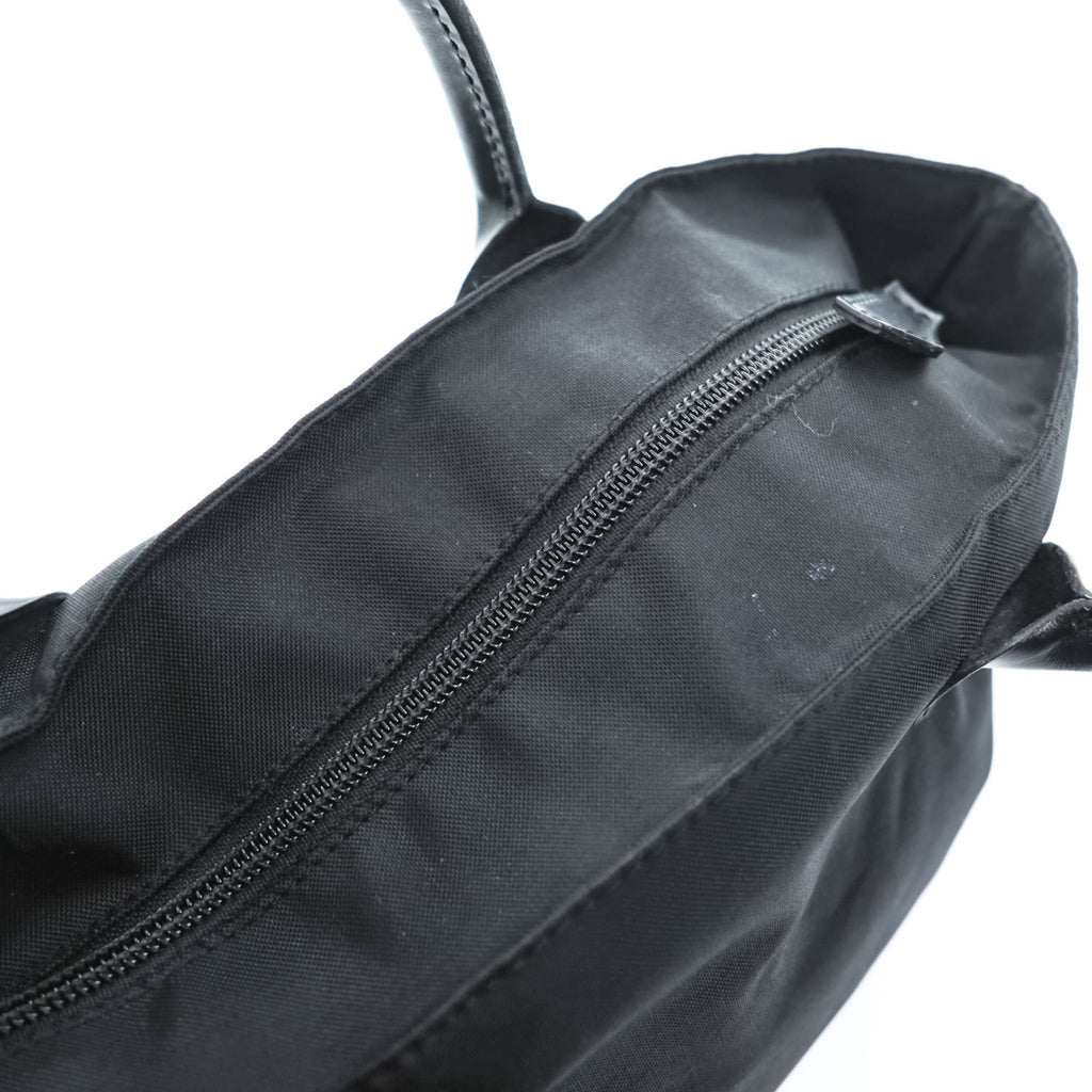 Herve Chapelier Vintage ND Line Leather Handle Boat Tote S Black Nylon Sheep Tag