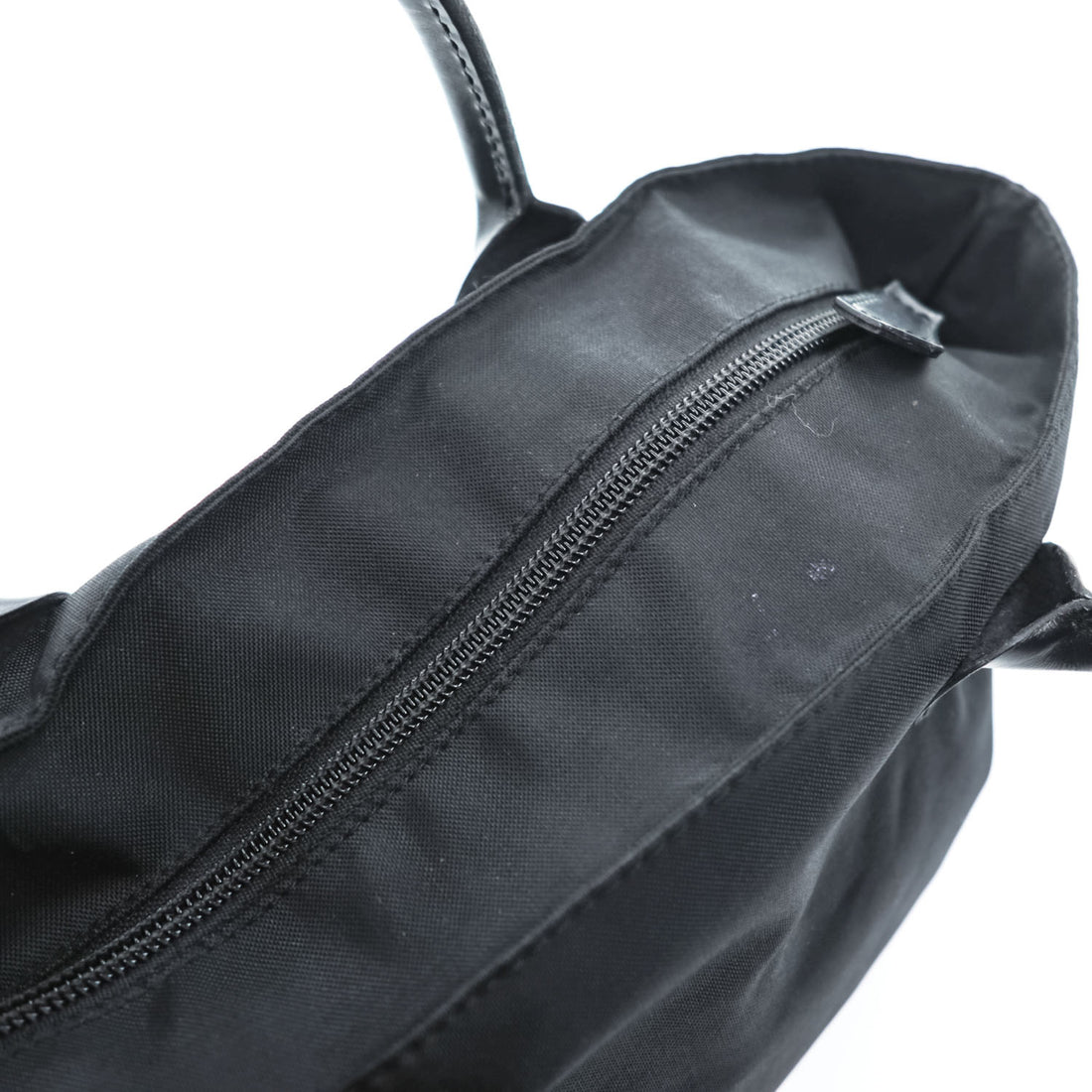 Herve Chapelier Vintage ND Line Leather Handle Boat Tote S Black Nylon Sheep Tag