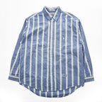 90s Levi's Blue White Striped Cotton Long Sleeve Shirt Men's M