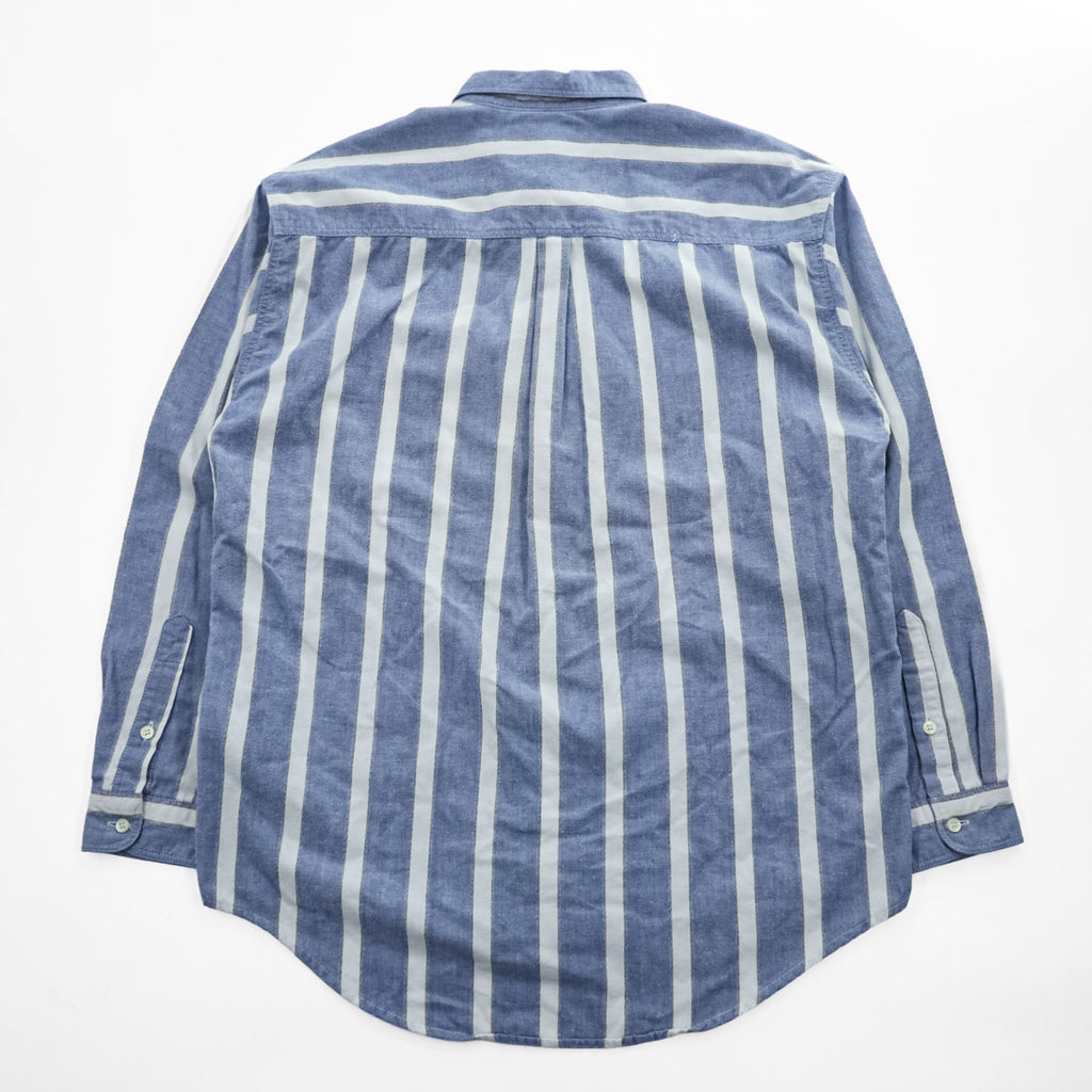 90s Levi's Blue White Striped Cotton Long Sleeve Shirt Men's M