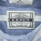 90s Levi's Blue White Striped Cotton Long Sleeve Shirt Men's M
