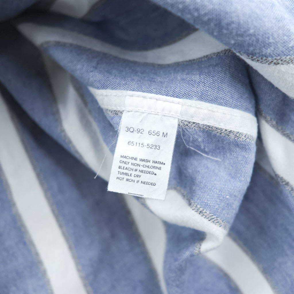 90s Levi's Blue White Striped Cotton Long Sleeve Shirt Men's M