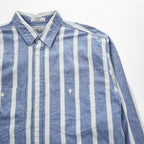 90s Levi's Blue White Striped Cotton Long Sleeve Shirt Men's M