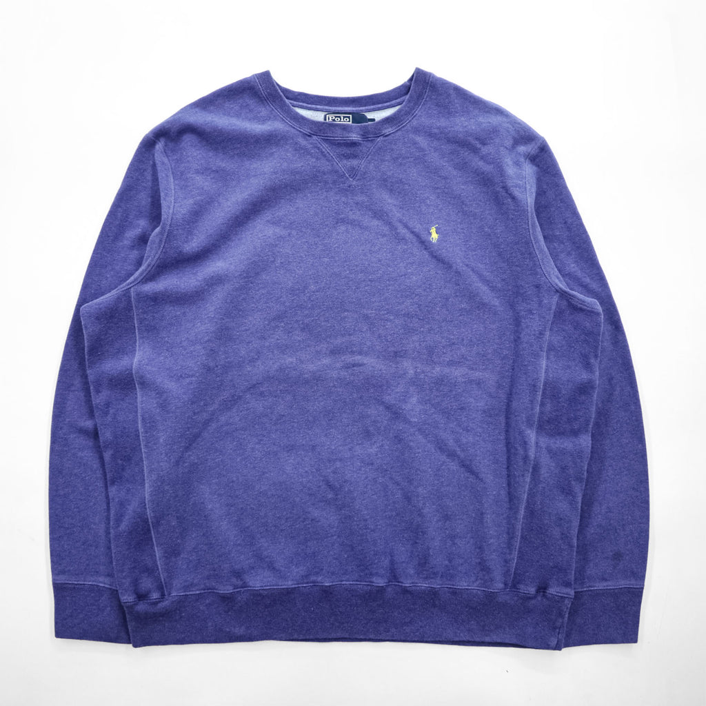 90s Polo Ralph Lauren Pony Embroidered Sweatshirt XL Blue Cotton