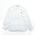 Polo Ralph Lauren リネン100% バンドカラー 長袖シャツ XL ホワイト 麻 OCEAN WASH LINEN