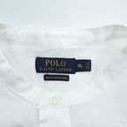 Polo Ralph Lauren リネン100% バンドカラー 長袖シャツ XL ホワイト 麻 OCEAN WASH LINEN