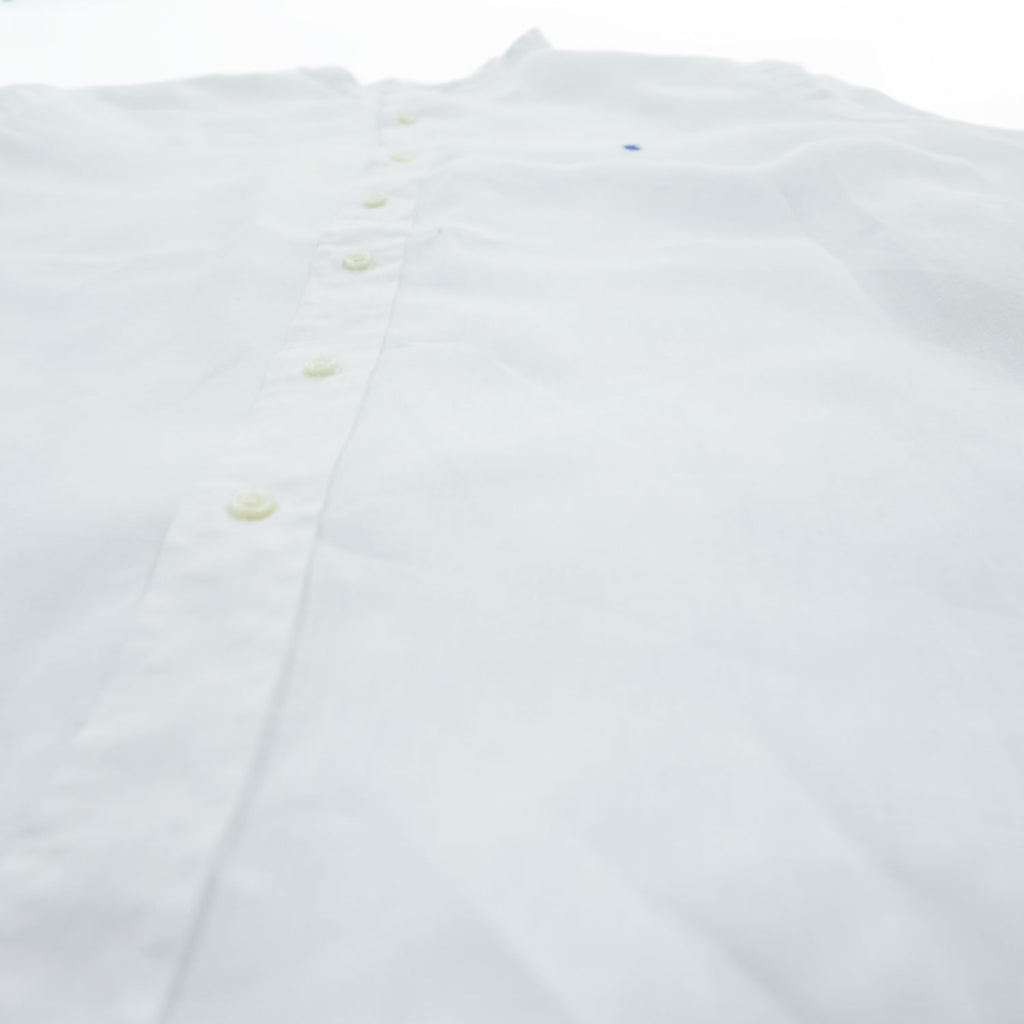 Polo Ralph Lauren リネン100% バンドカラー 長袖シャツ XL ホワイト 麻 OCEAN WASH LINEN