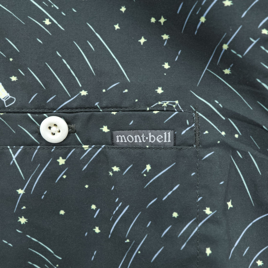 mont-bell WIC.ライト プリント ロングスリーブシャツ 長袖シャツ L グリーン 総柄 1114284