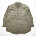 Patagonia オーガニックコットン 長袖チェックシャツ XL グリーン ダブルポケット ルーマニア製 ORGANIC COTTON