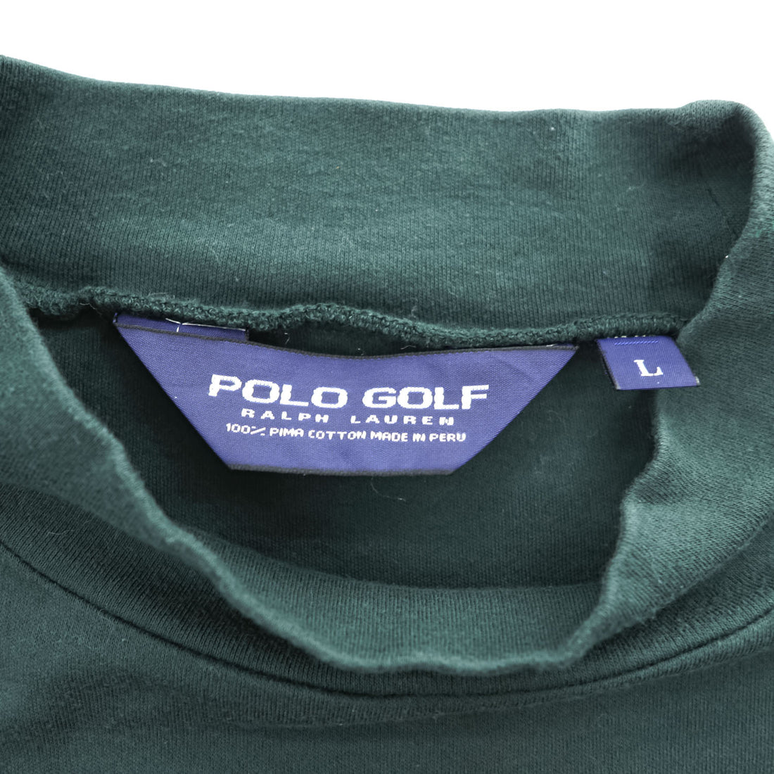 Polo Ralph Lauren 90年代 ヴィンテージ ピマコットン モックネック 長袖Tシャツ ダークグリーン POLO GOLF